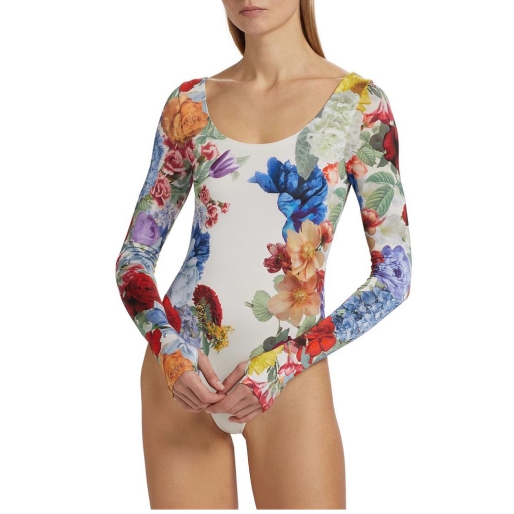 Alice + Olivia Multicolor Floral Long Sleeve Top - Picture 2 of 4